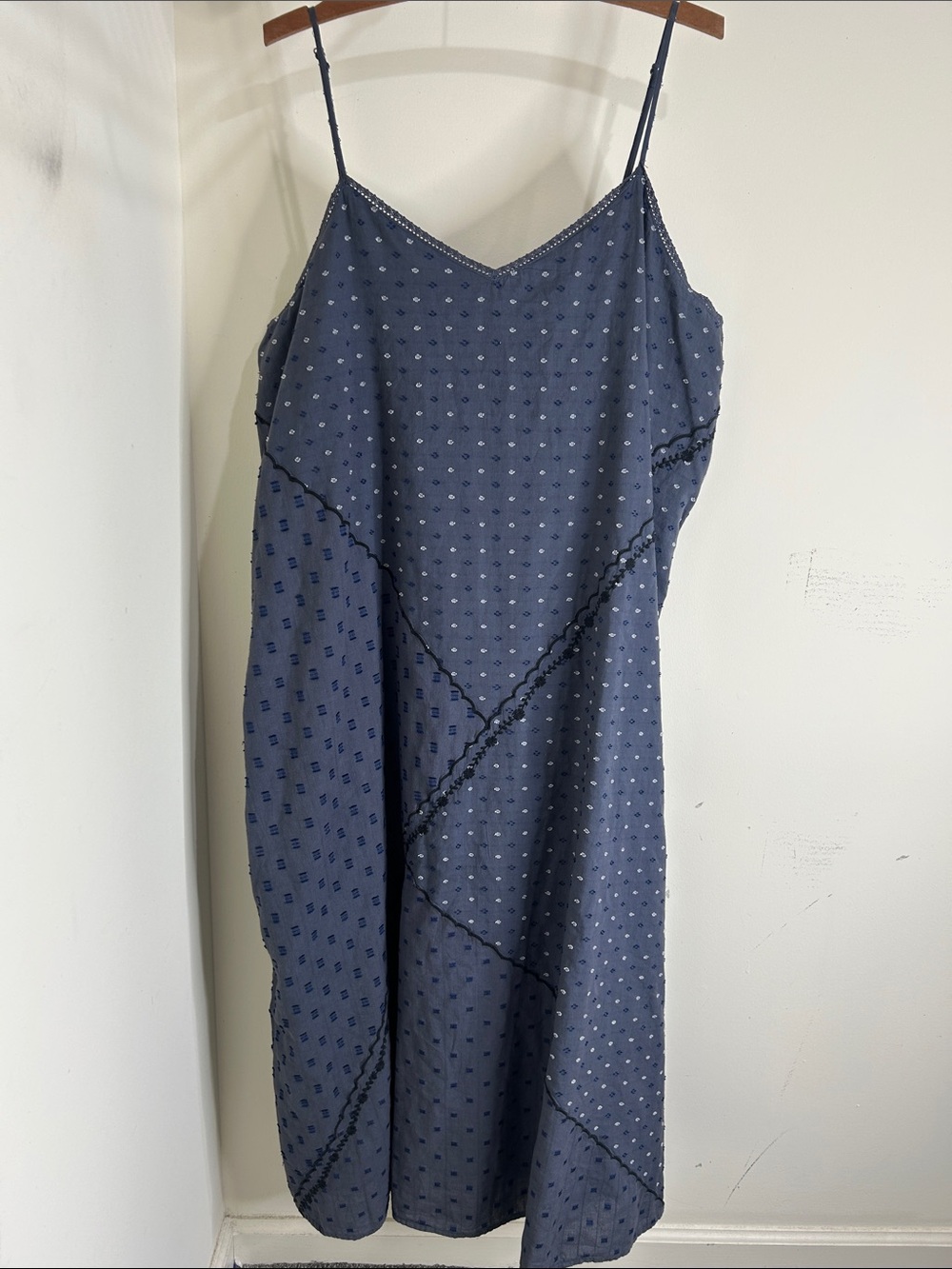 NWT LUCKY BRAND Blue Textured Patchwork Dress Size XXL - Picture 14 of 14